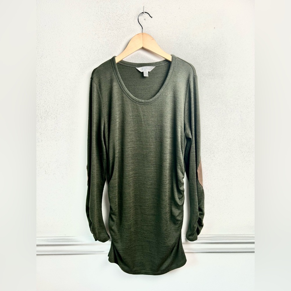 Market Spruce Maternity Patch Shirt Long Sleeve Dark Green Women’s Size M